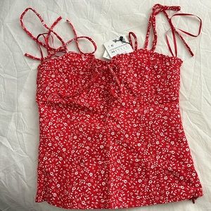 Zara Red Floral Tank